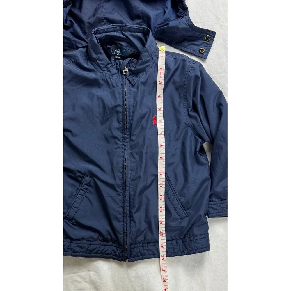 VTG Polo Ralph Lauren Boys Blue  Jacket Detachable Hood Fleece Lined 3T - Picture 5 of 12